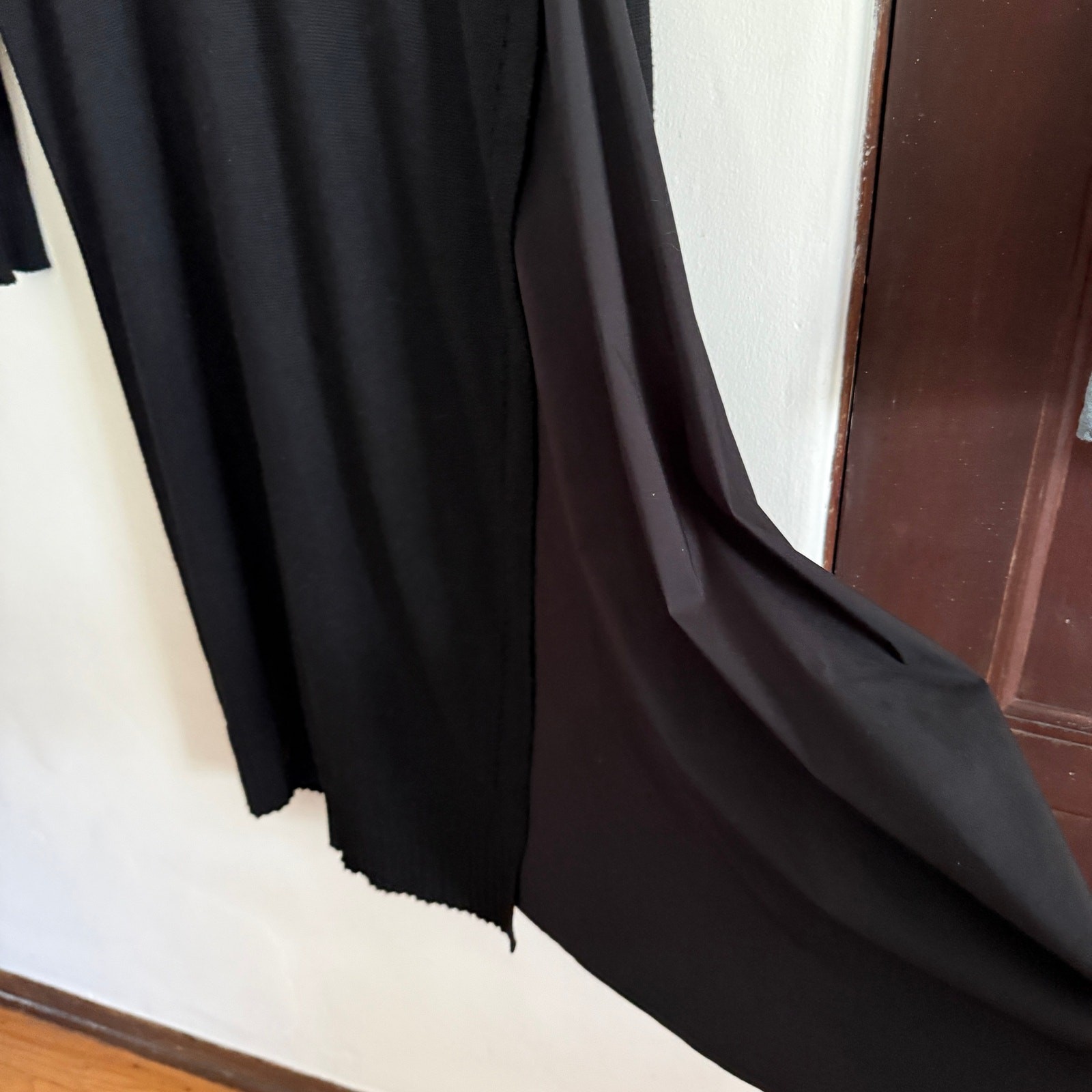JOURNAL STANDARD Black Minimalist Knit Poplin Asymmetrical Midi Dress Free Size