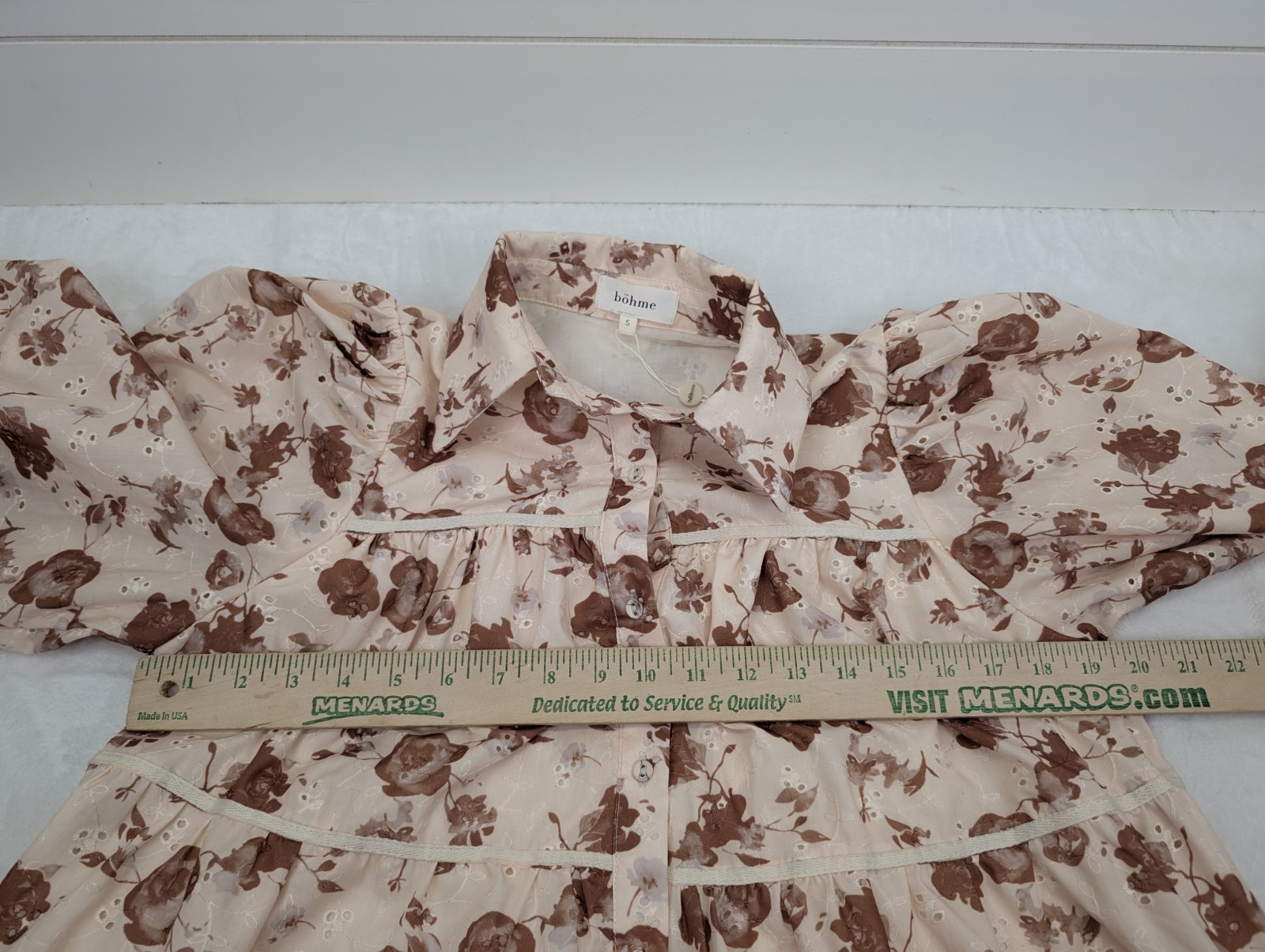 Bohme Floral Mini Dress Size Small Western Peasant Cottagecore Tiered Boho Gypsy