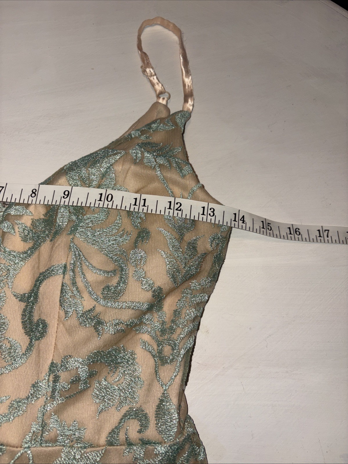 Speechless Nude Mint Opulent Embellished Lace Prom Formal Dress Junior 1