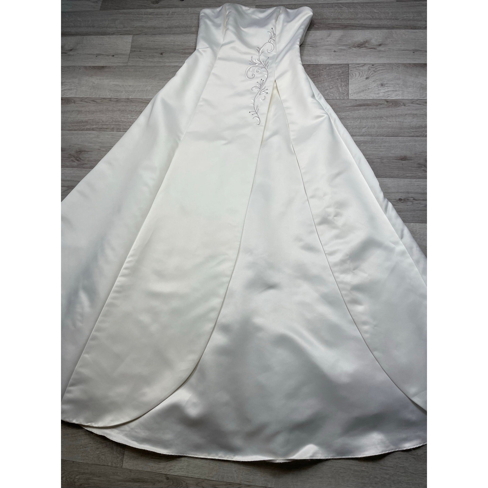 Y2K Scott McClintock Strapless Ivory Wedding Formal Dress Classic Princess Gown