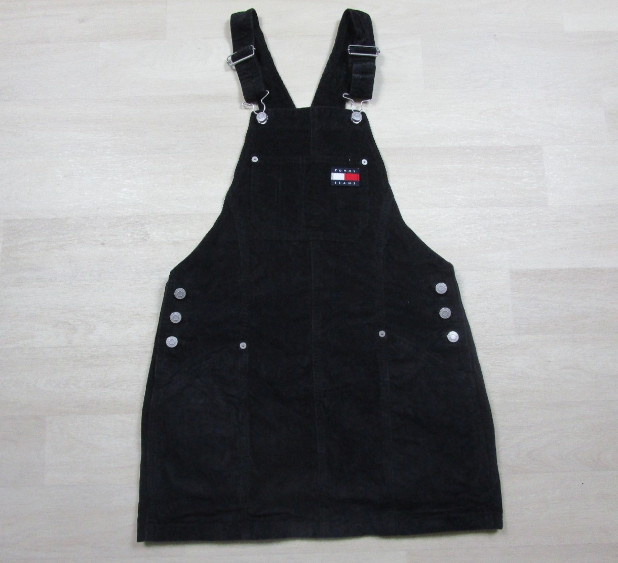 Tommy Hilfiger Corduroy Micro Mini Overalls Jumper Dress (S) Hip Hop Festival