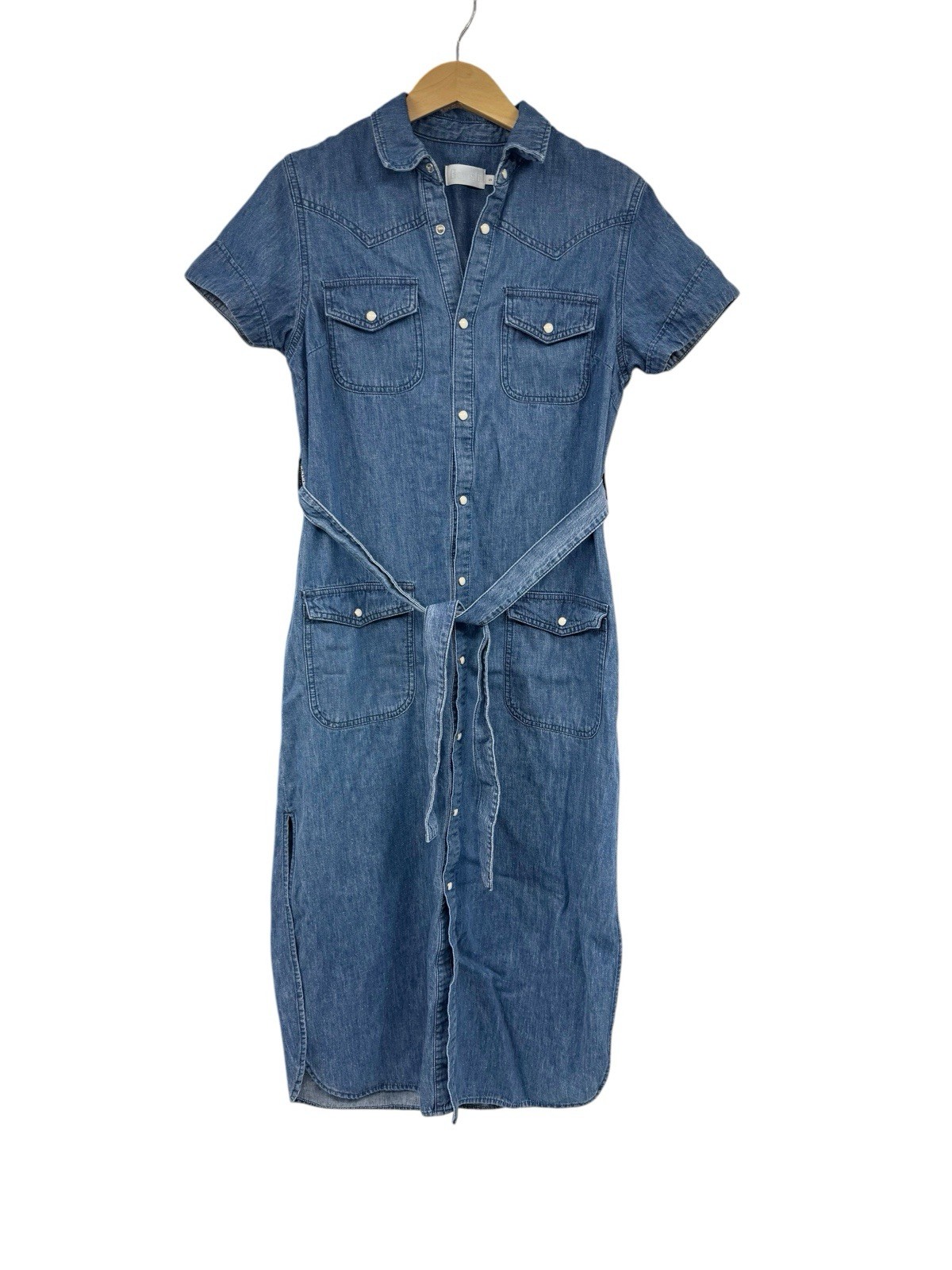 Boyish Jeans Revolve Marcel Western Shirt Dress In Blau Minimalist Womens Small