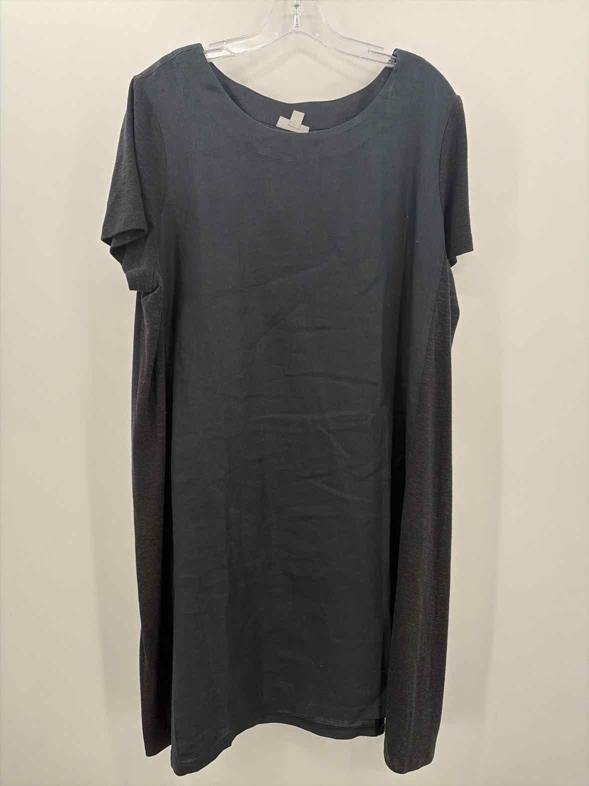 Pre-Owned Pure Jill Black Size XL Knee Length Short Sleeve Dress