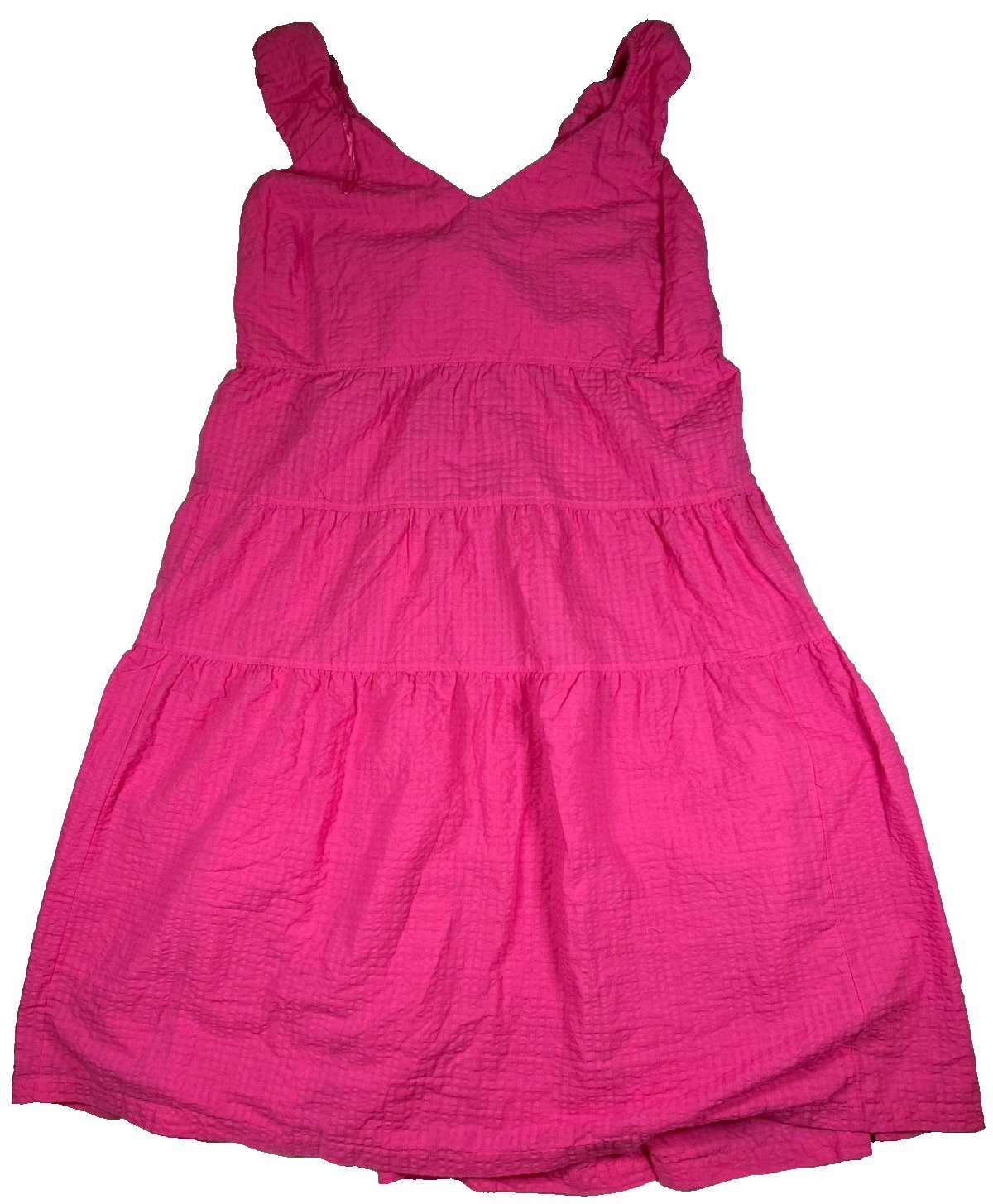 Old Navy Womens 4X Pink Tiered Gauze Dress Sleeveless Smocked Tie Back NWT