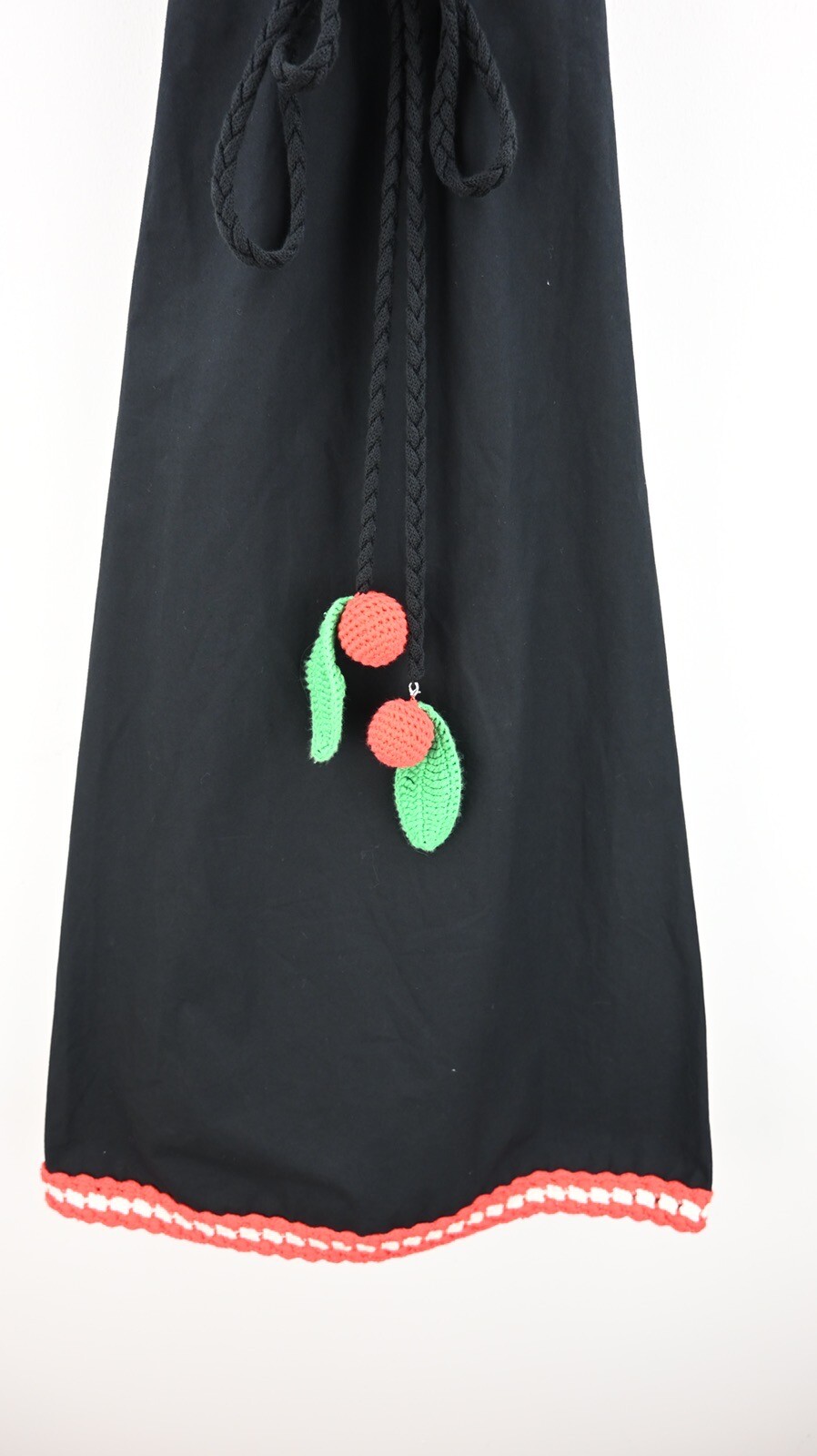 Sonia Rykel Cross back pinafore dress with crochet cherries & trim size EU38/M
