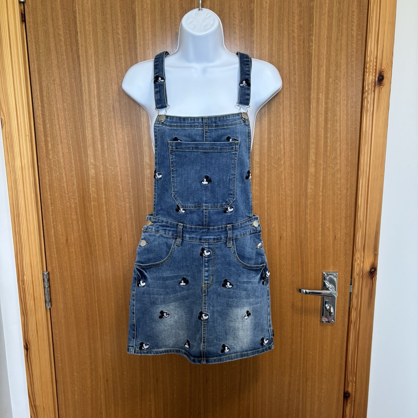 Cakeworthy Dress Women’s Size S Blue Denim Disney Mickey Mouse Pinafore Dungaree
