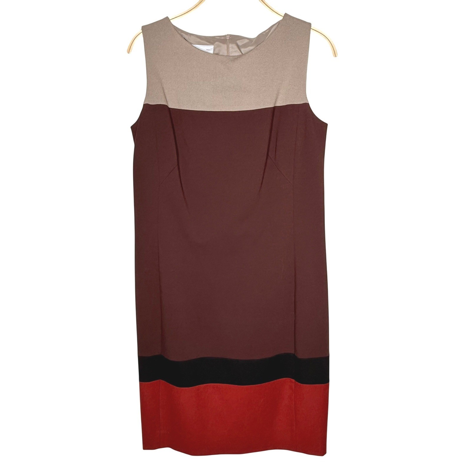 Akris Punto Color Block Sheath Dress Size US 10 Knee Length Sleeveless