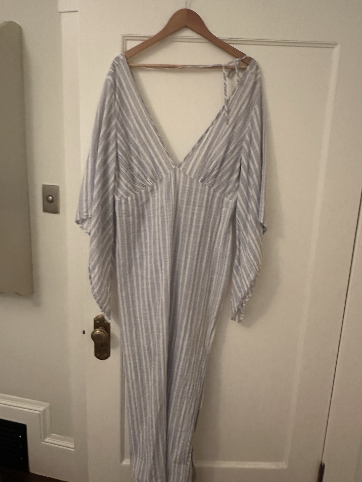 Everyday Ritual Sun & Sea Cotton Stripe Kaftan Cover Up XL Cover Up Or Nightgown