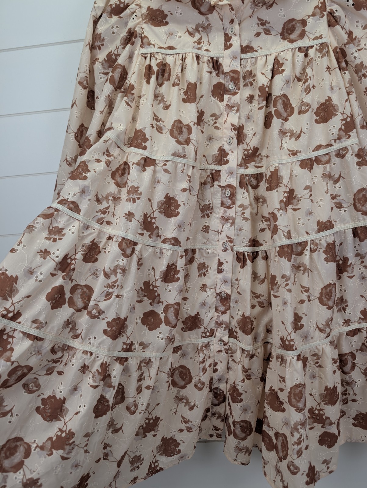 Bohme Floral Mini Dress Size Small Western Peasant Cottagecore Tiered Boho Gypsy