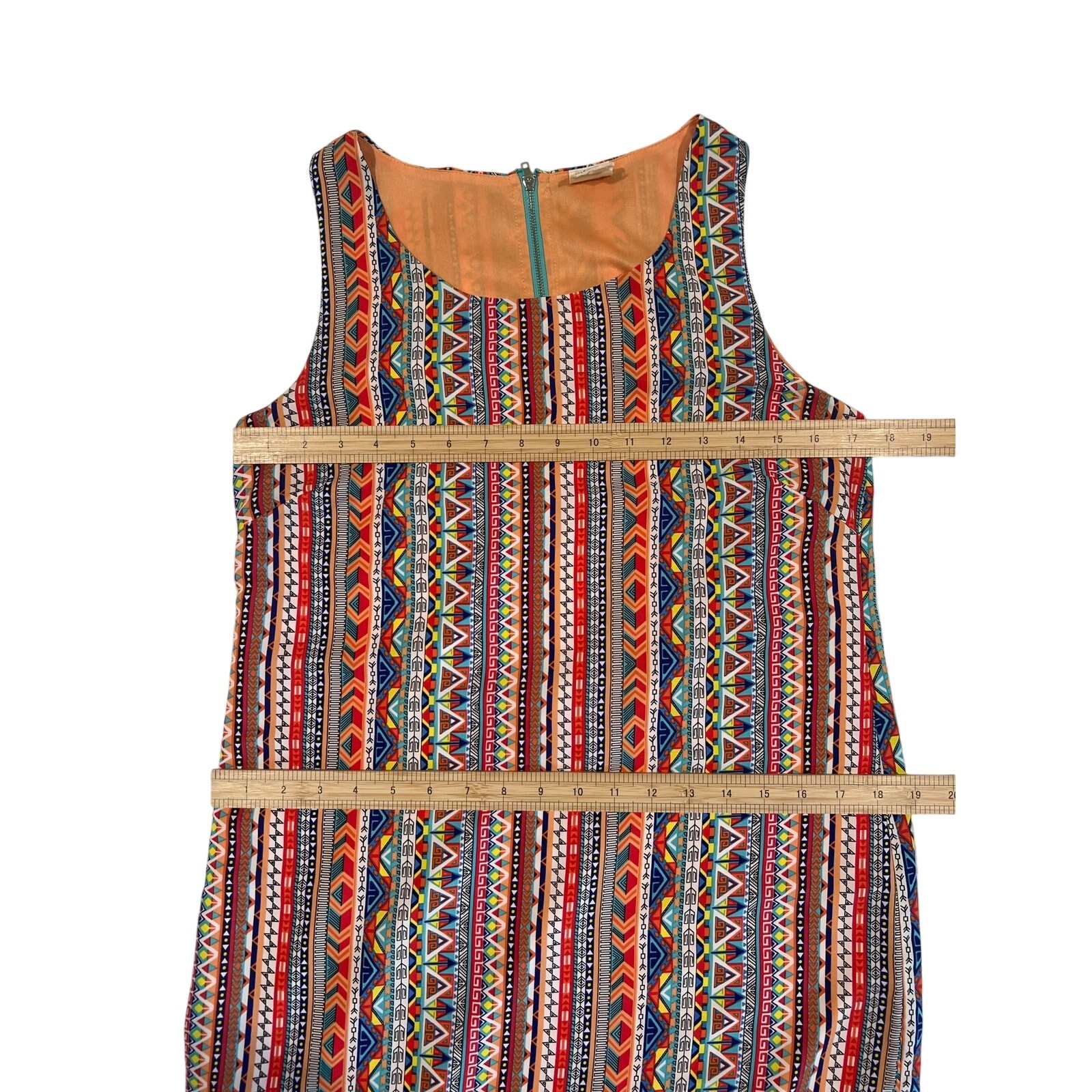 Pink Owl Multicolored Sleeveless Aztec Shift Dress Size S Mini Coastal Cowgirl