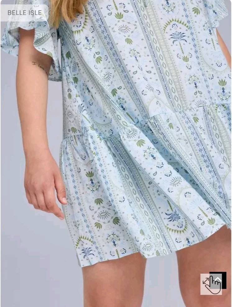NWT BELLE ISLE BY TORRID Blue Palms Short Sleeve Popover Mini Dress Sz 2 2X 18
