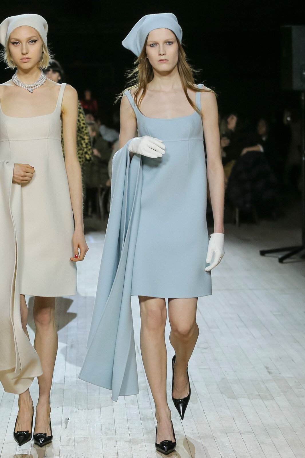 Marc Jacobs Runway Fall 2020 Baby Blue Wool Square Neck Slip Dress 4 Small