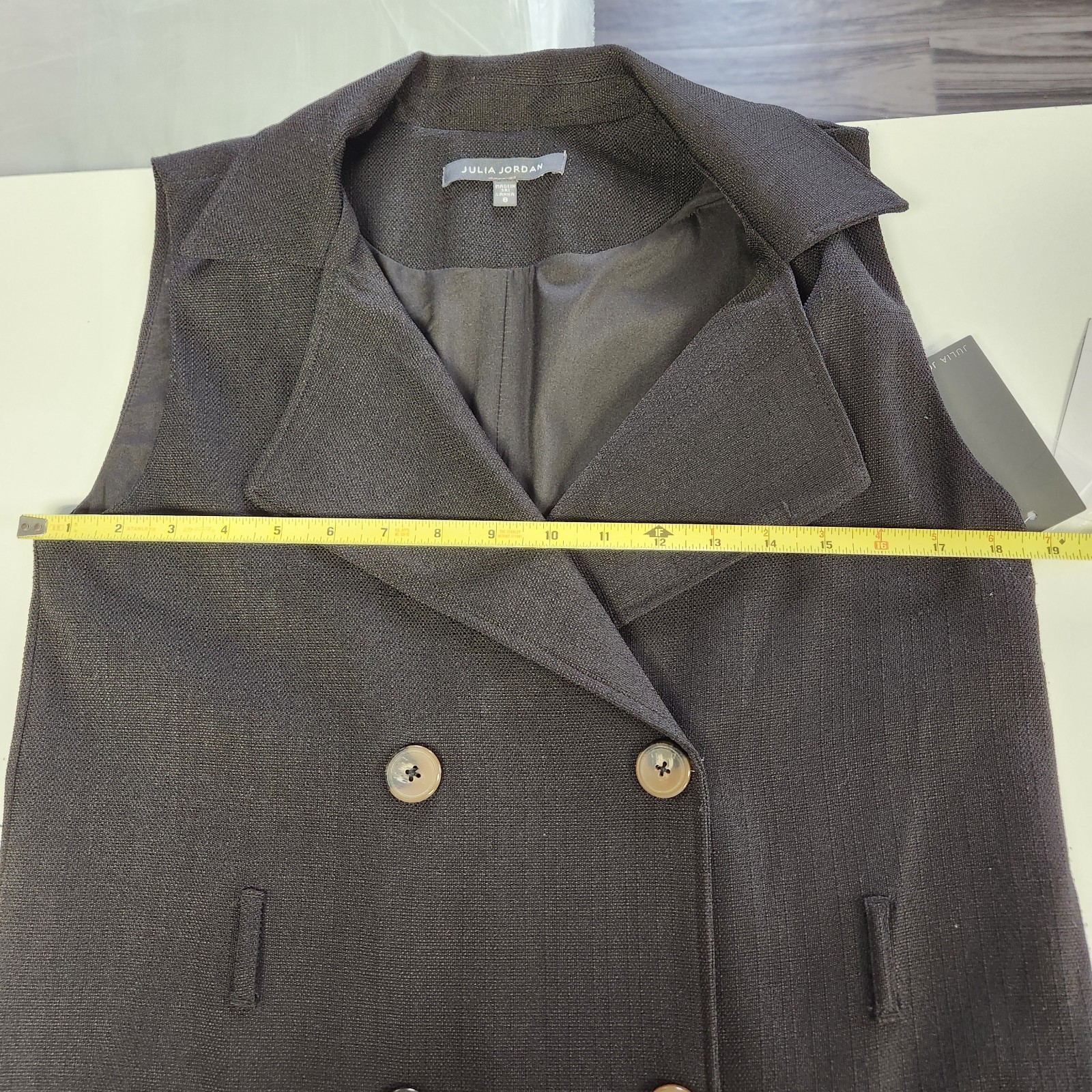 Julia Jordan Trench Black Button Sheath Sleeveless Dress Womens Size 8 READ