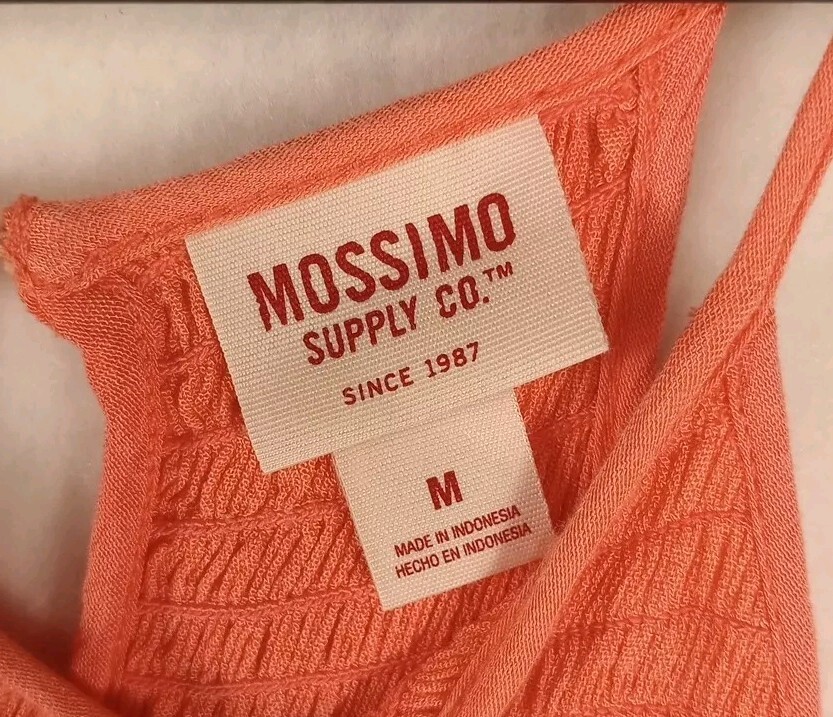 Mossimo Supply Co Sundress Womens Medium Orange Thin Straps Crew Neck