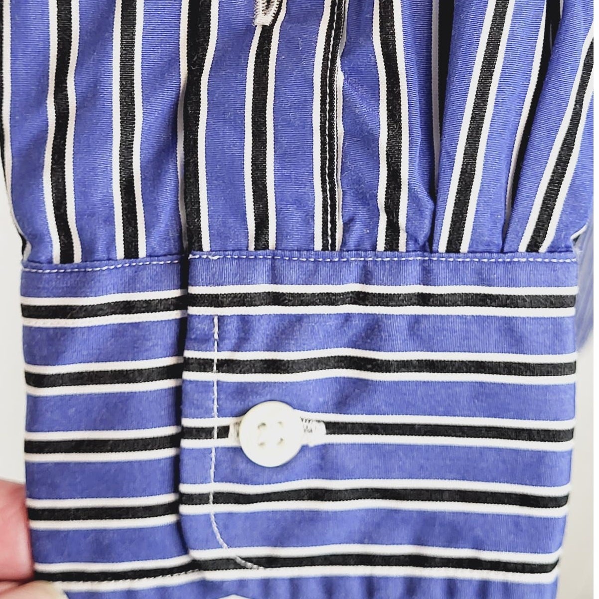 Polo Ralph Lauren Striped Bib Stand Up Collar Shirt 100% Cotton Tunic/Dress Sz 8