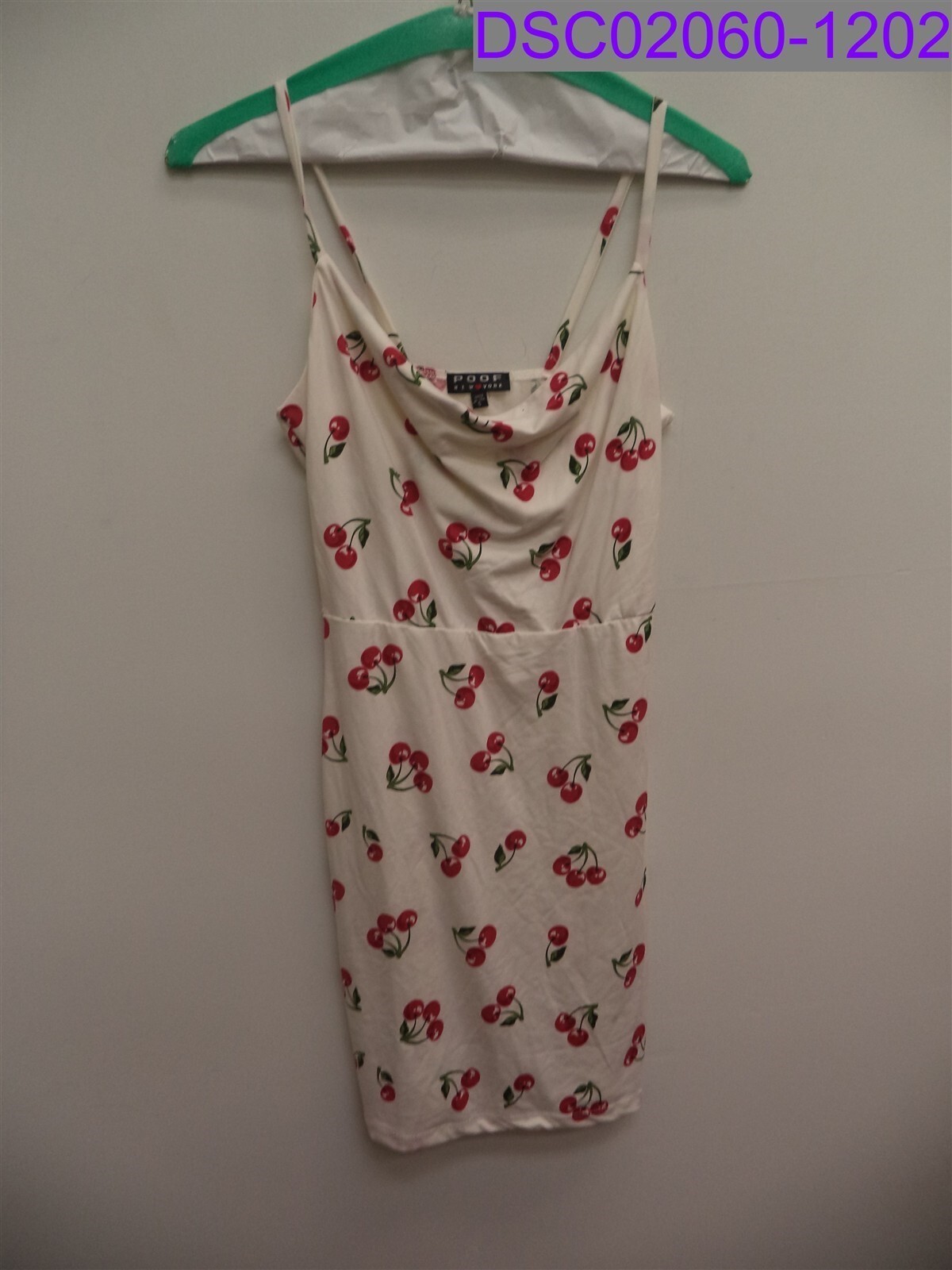 Poof New York Women’s Small Tank Dress White with Cherry Print P/N D3613-WM