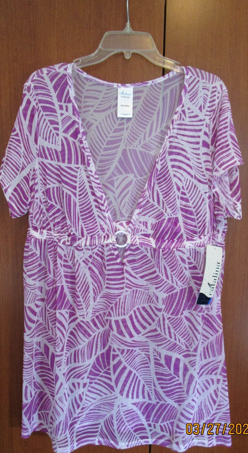 New Catalina Cover up Dress Sz 2X 18 20 W Polyester Spandex Bust 44 Length 33 in
