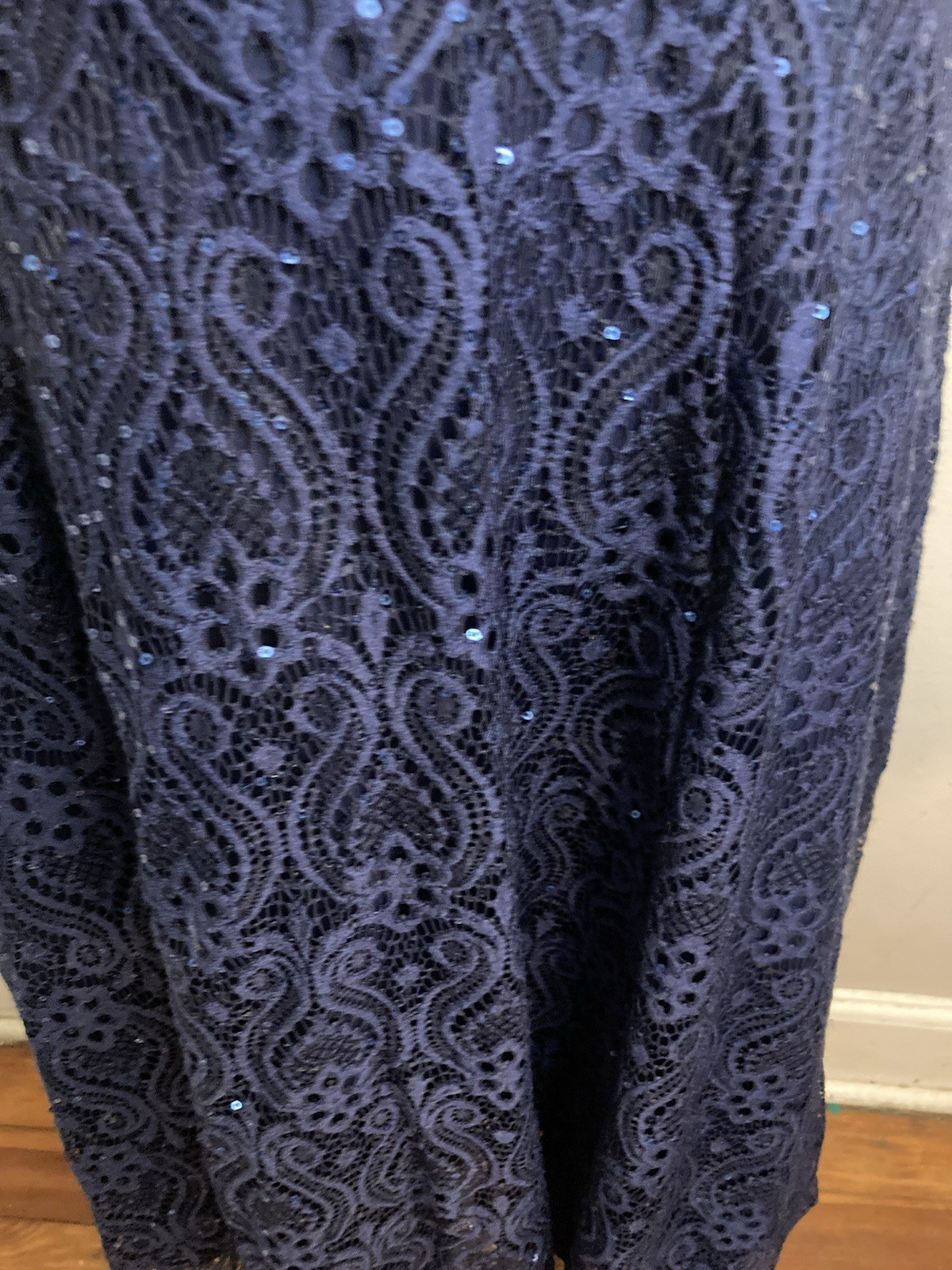 NWT $108 TORRID Special Event Occasion Dress Navy Sequin Lace Midi Skater Sz 10
