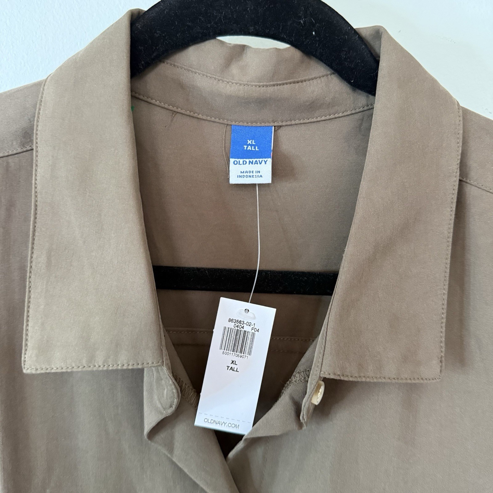 Old Navy NWT Waist-Defined Utility Midi Shirt Dress XL Tall Green Gorpcore