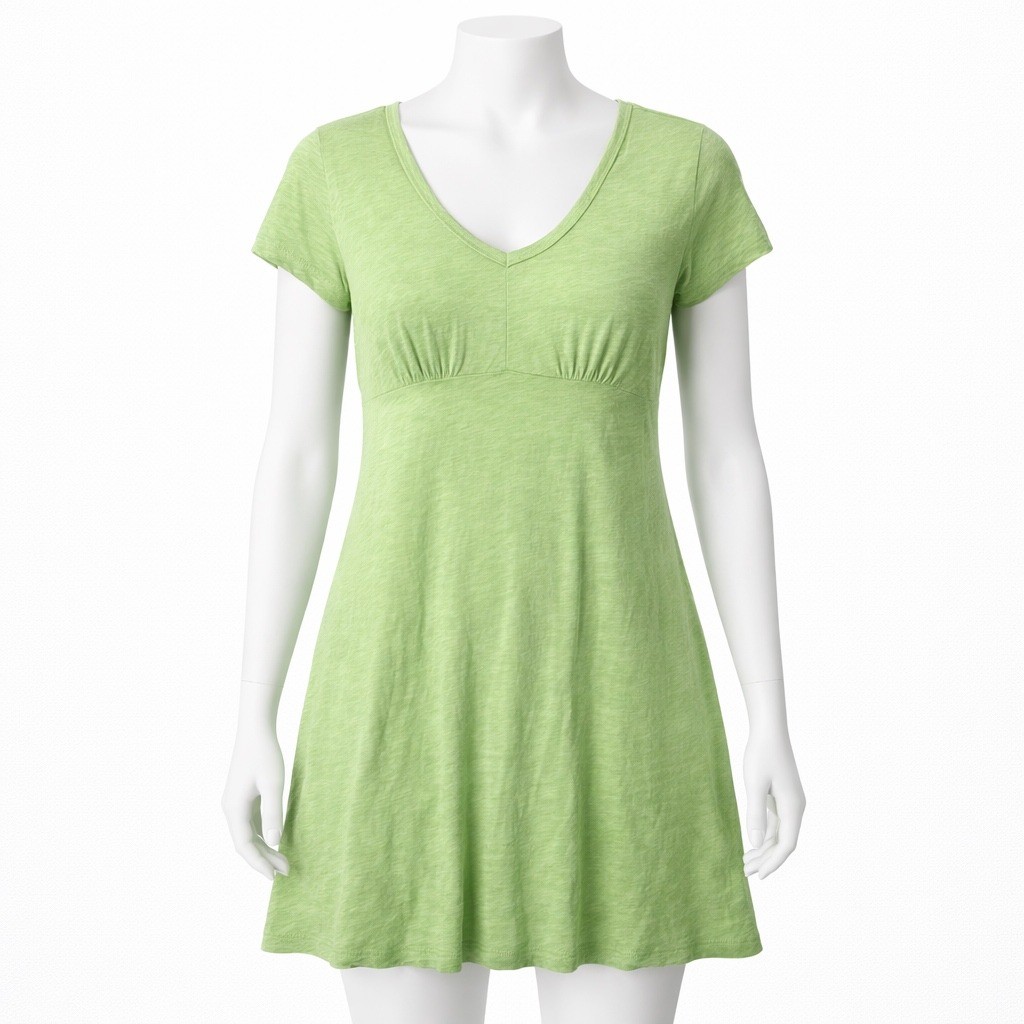Eastern Mountain Sports Dress Womens Medium Green Organic Cotton Empire Waist