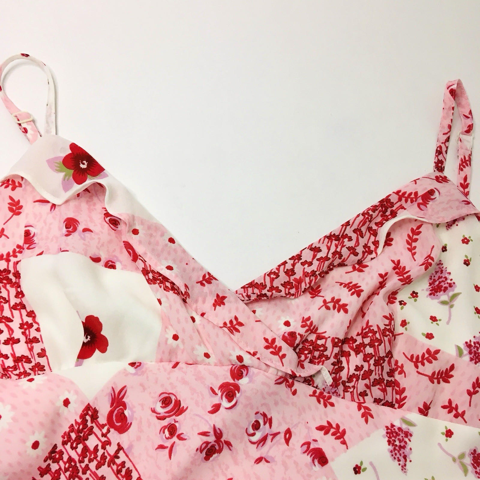 Vtg Jonathan Martin Floral Patchwork Slip Dress Sz 13 Cottagecore Fairy Whimsy