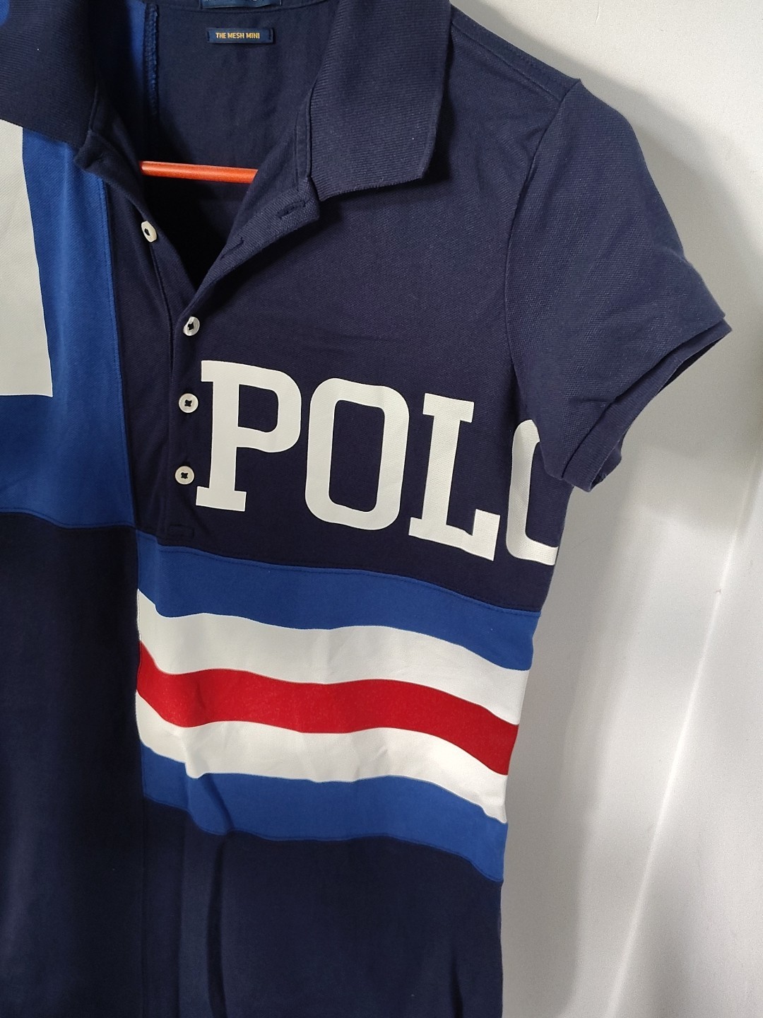 S Polo Ralph Lauren The Mesh Mini Shirt Dress The 4th July USA Patriotic Flag