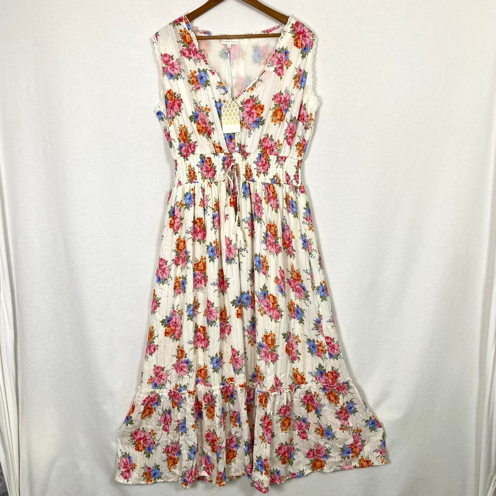 Anthropologie Beyond Words 2X Maxi Dress Cottagecore Romantic Coquette Feminine