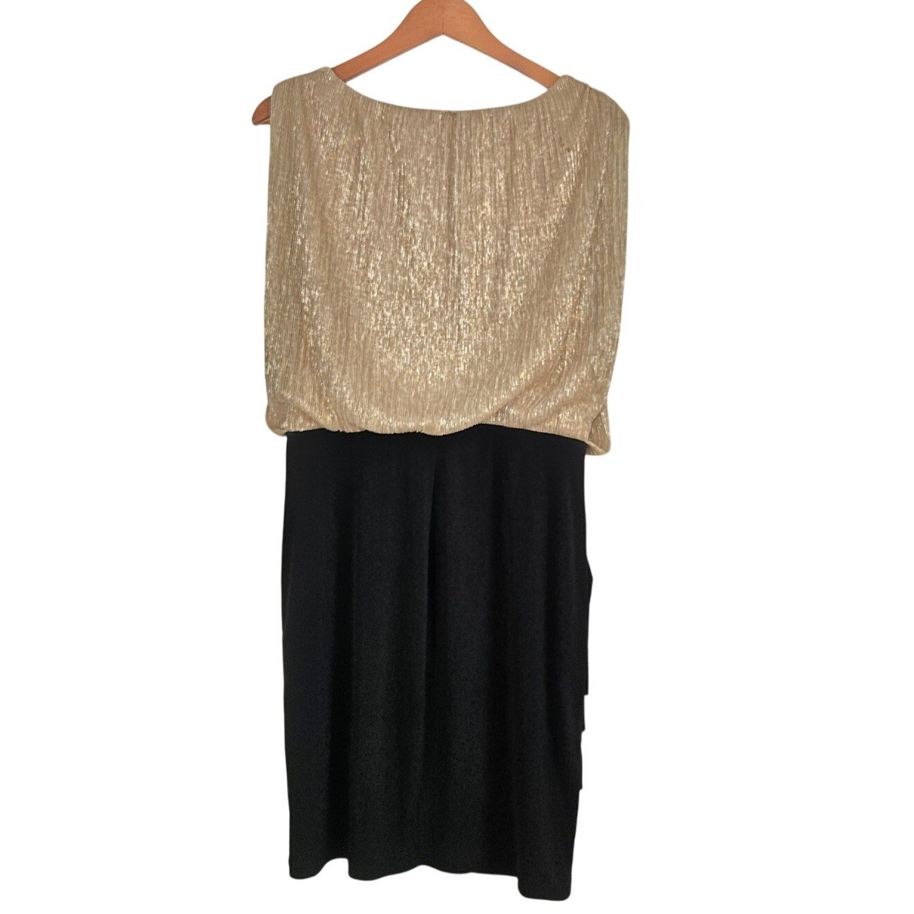 Modern Elegant Cocktail Chic Evening Wear Shimmering Gold Bandage Sleeveless 12