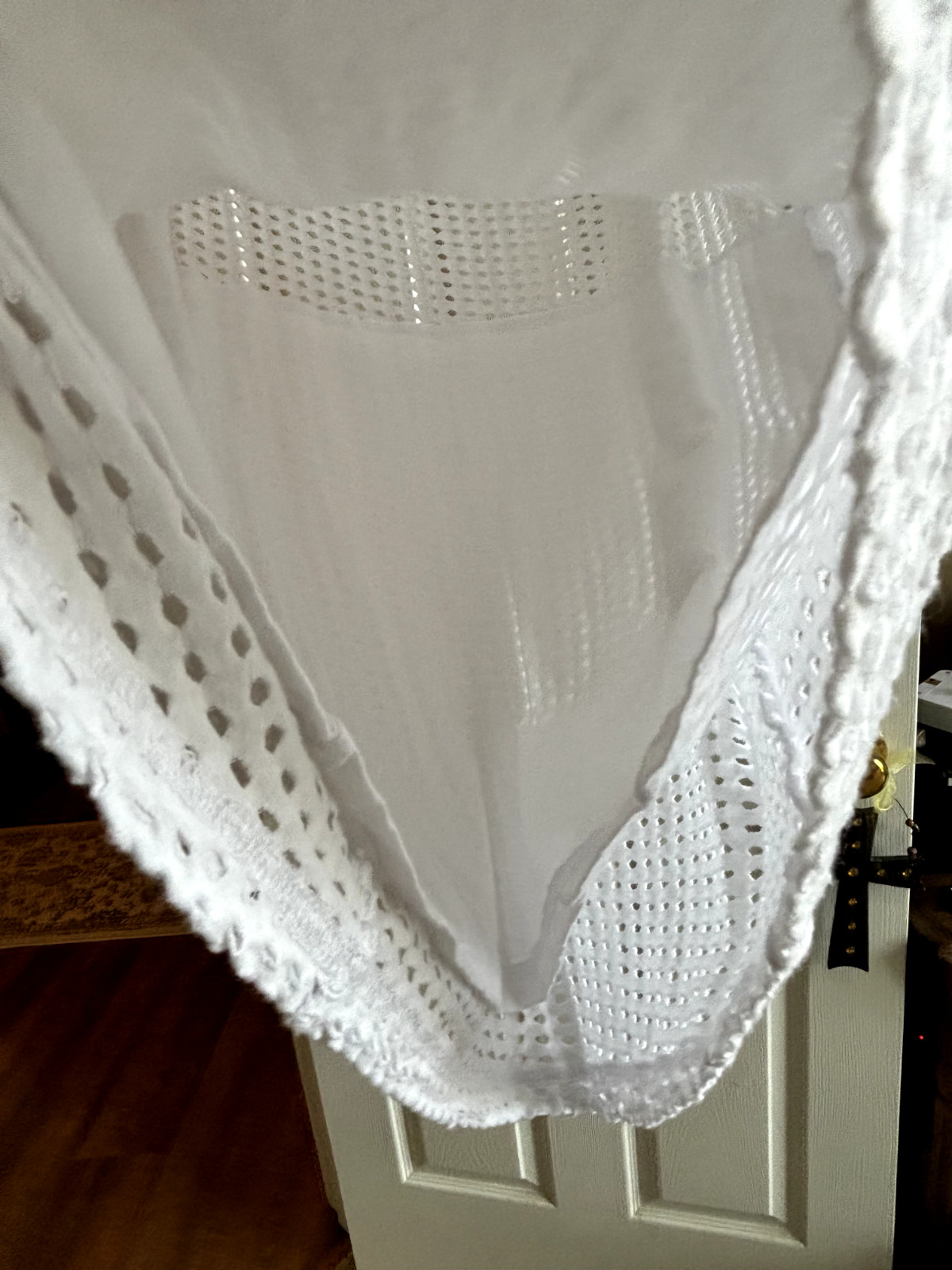 FABLETICS White Mesh Stretch Dress Large – Top Lined – Mid Sheer – Bottom Lined