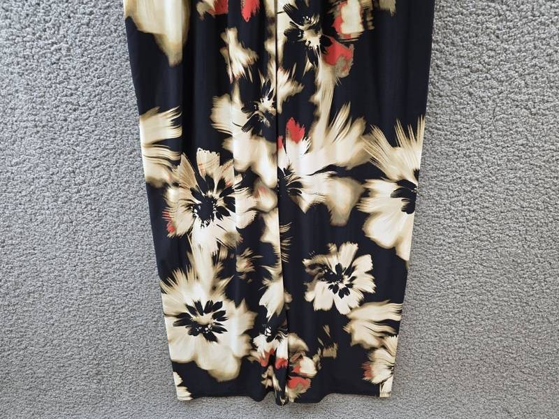 Anne Klein Printed Twist-Front Maxi Dress Women’s M Black Multi Back Zip Closure