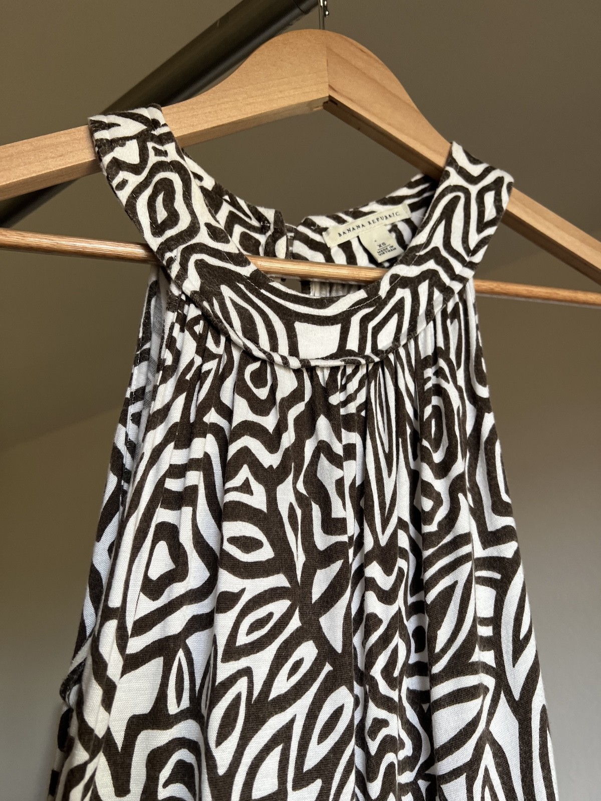 Banana Republic Maxie Sleeves Brown & White Dress Size XS