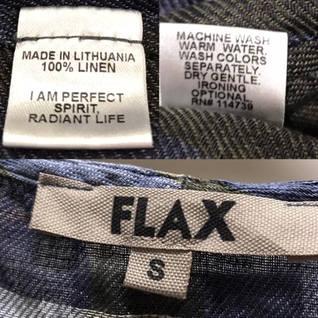 Flax Lithuania S Blue Combo Color Block Stripe Linen Dress Harmony Collection