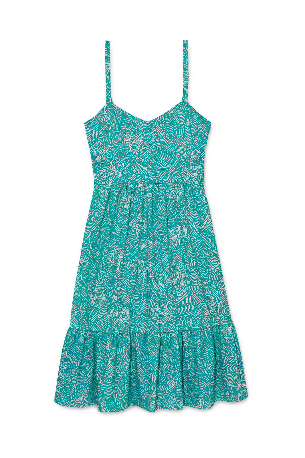 PEP – Women’s Sundress Printed Sleeveless Midi Dress – XL – Turquoise Green