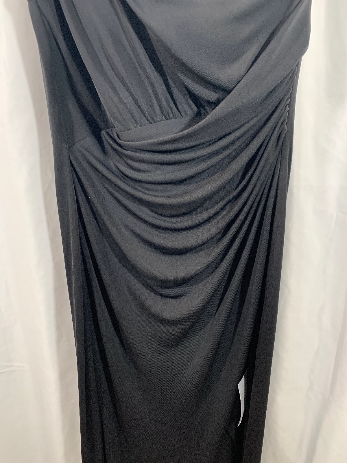 NEW $346 Maria Bianca Nero Black Kerri One-Shoulder Gown [ SZ 4 ] #E746