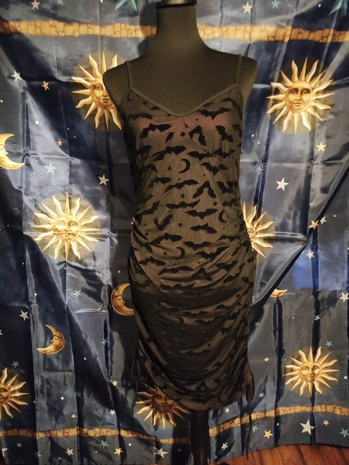 Romwe Mesh Velvet Bat Dress #1 Goth Halloween Large