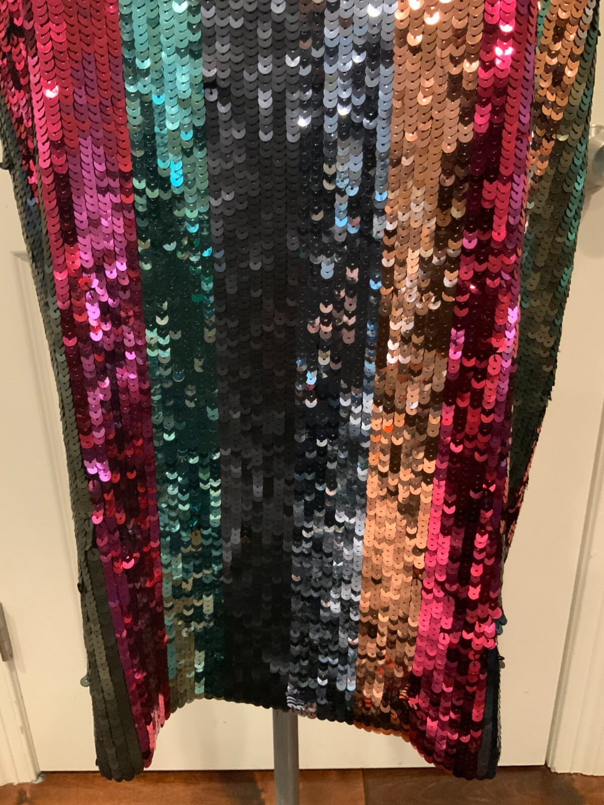Tanya Taylor Rainbow Sequin Stripe Mini Dress NEW $595, Size 8, $595