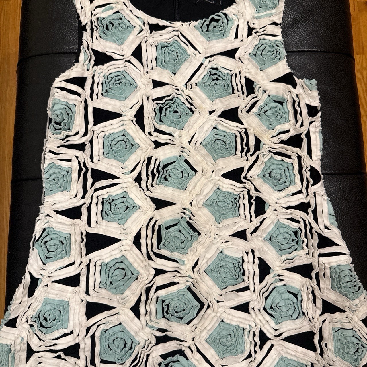 Samuel Dong Mini Dress S Rare Edition 3D Floral Textured
