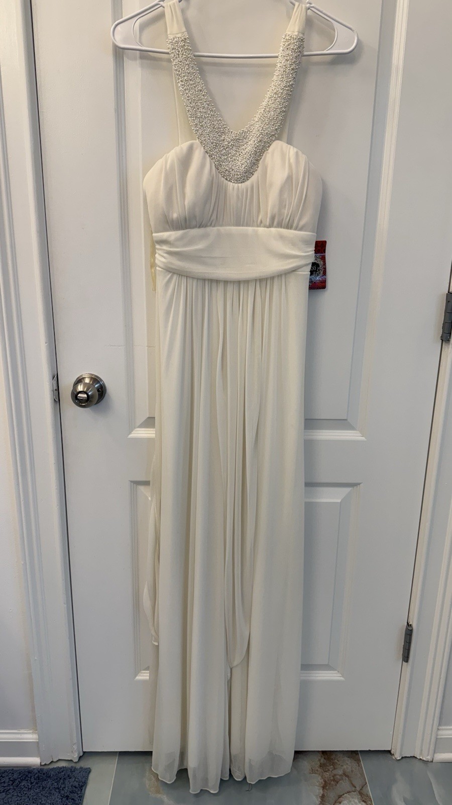 Elegant Ivory White Dress/ Gown Size L
