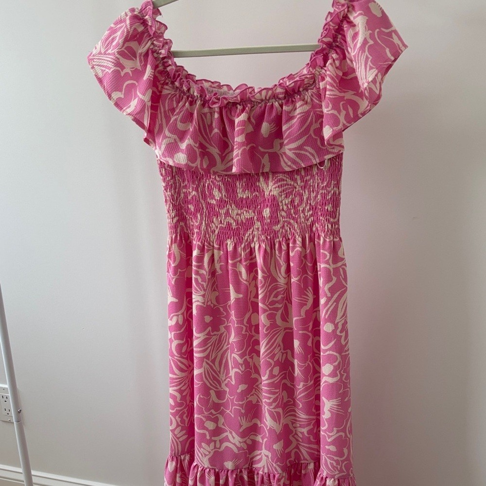 Vici Pink Floral Midi Dress Size Small