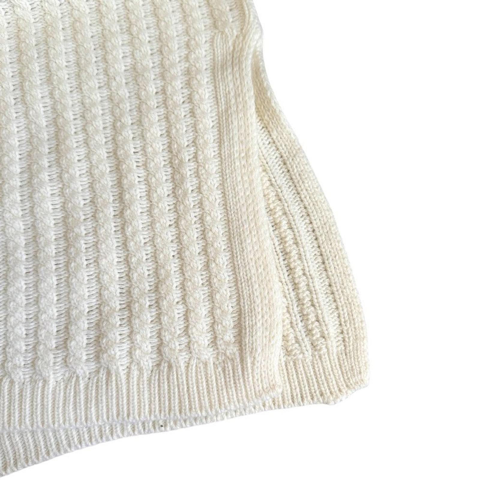 Massimo Dutti Ivory Cable Knit Sweater Dress S NWT Tie Waist Wool Cashmere Blend
