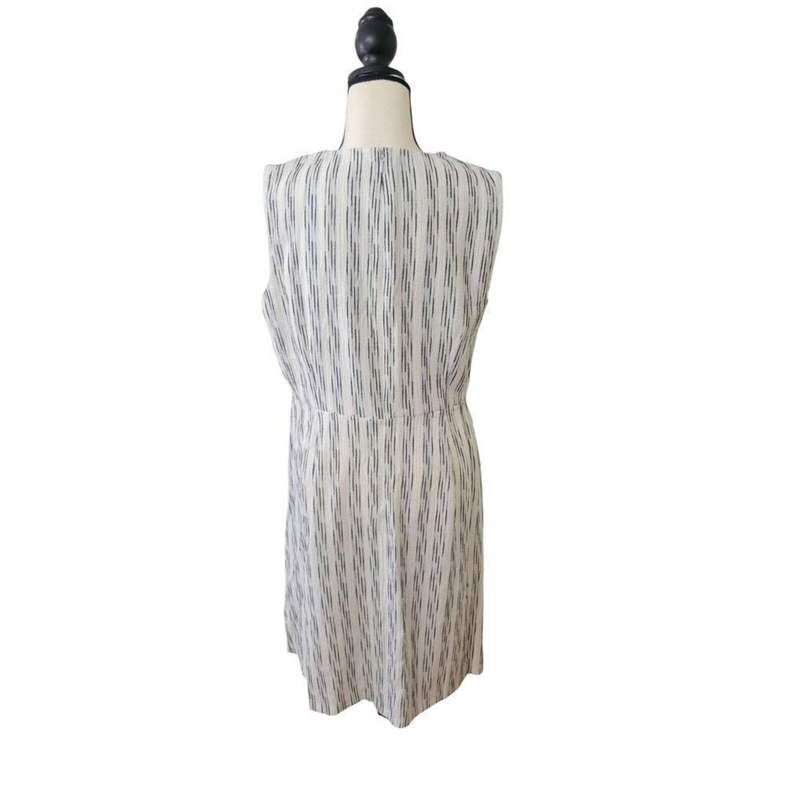 Calvin Klein Vertical Striped Sleeveless Wrap Dress Sz 12 Summer Dress