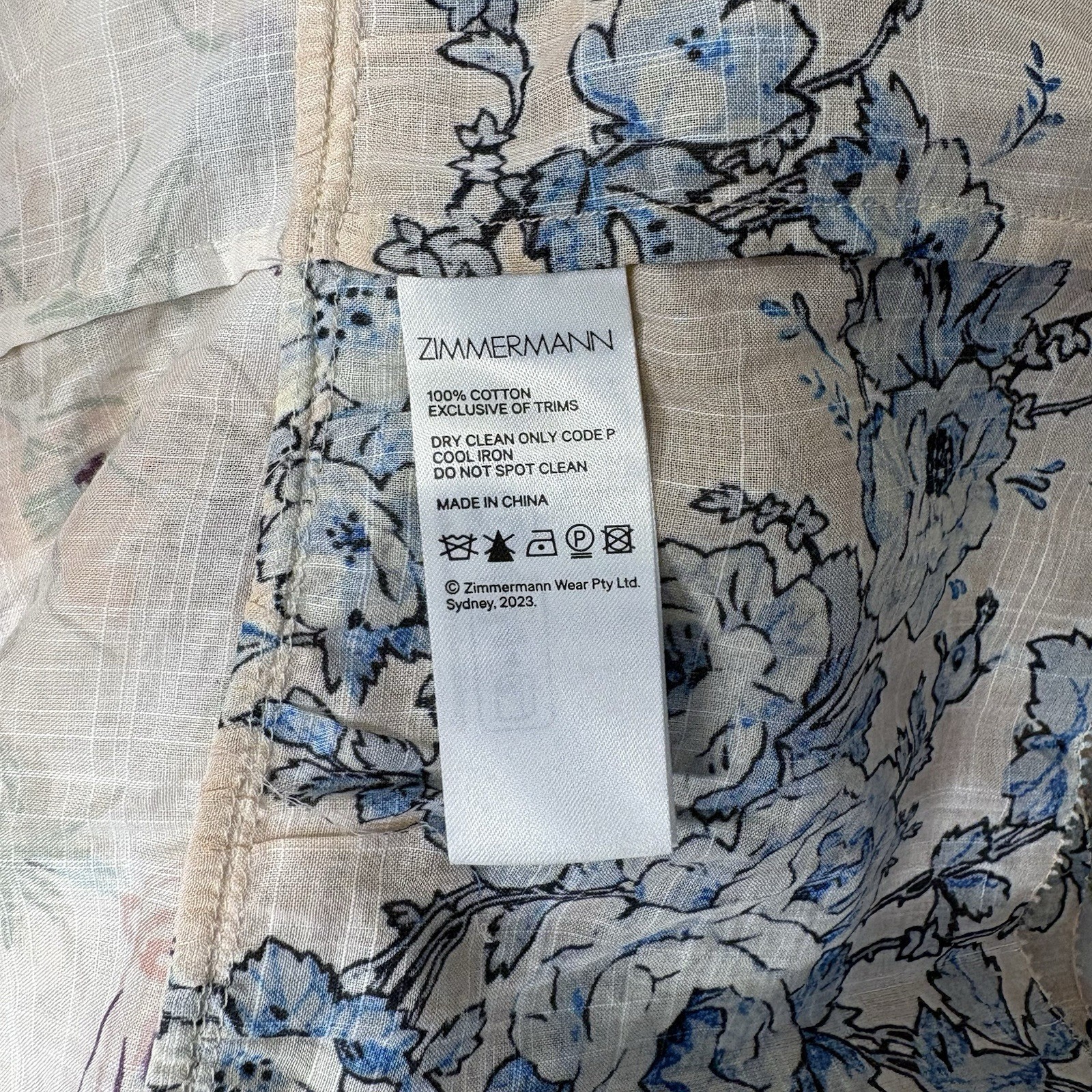 Zimmermann Halliday Tiered Midi Dress Size 4 AU 16 / US 12 Spliced Floral Wrap