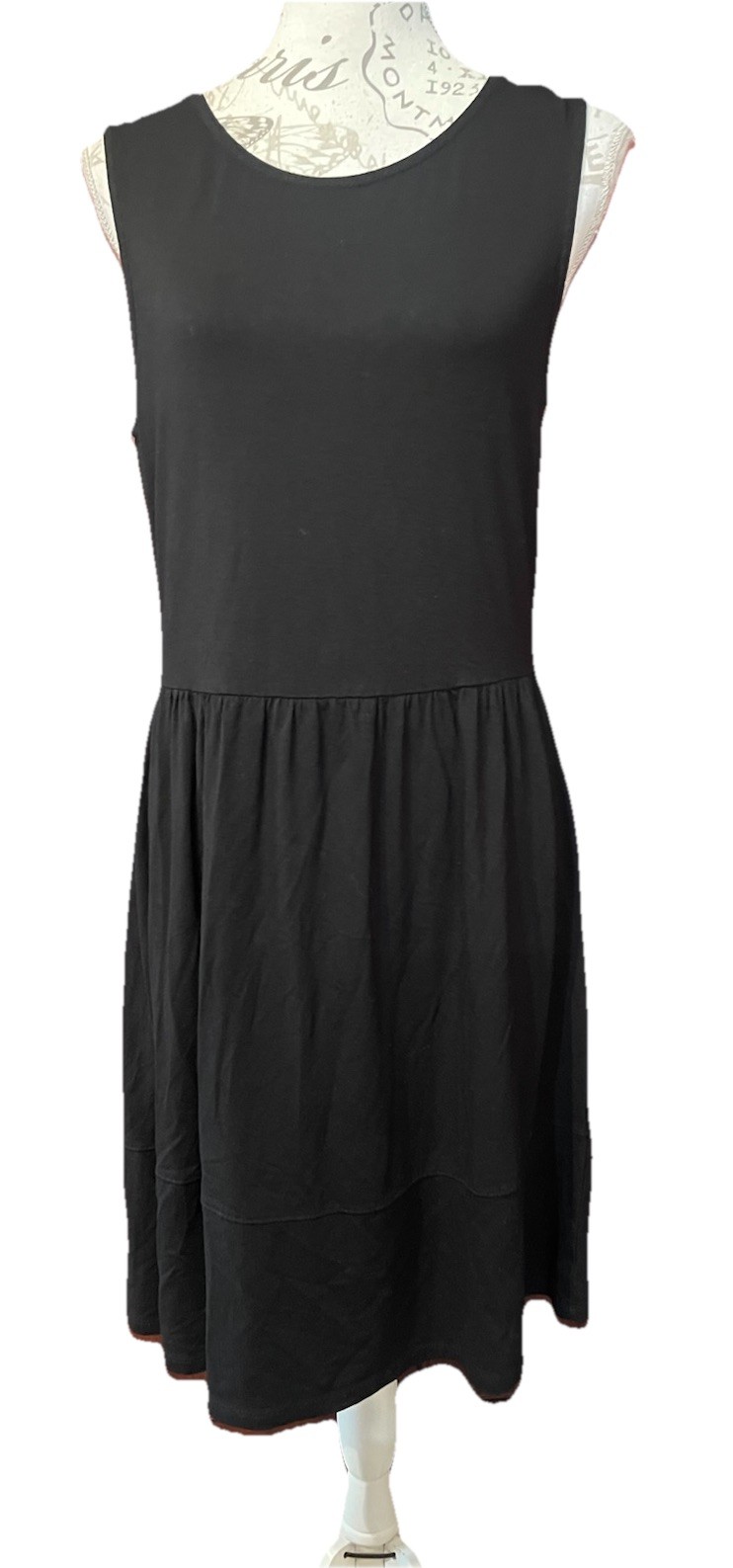 ONLY EU XL 36/38”Black Sleeveless Fit& Flare Drop Waist Casual Work Office Dress