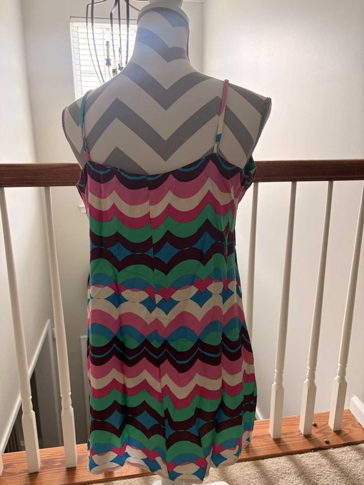 Olivaceous Womens Multicolor Geometric Sleeveless Mini Tank Dress Size Large NWT