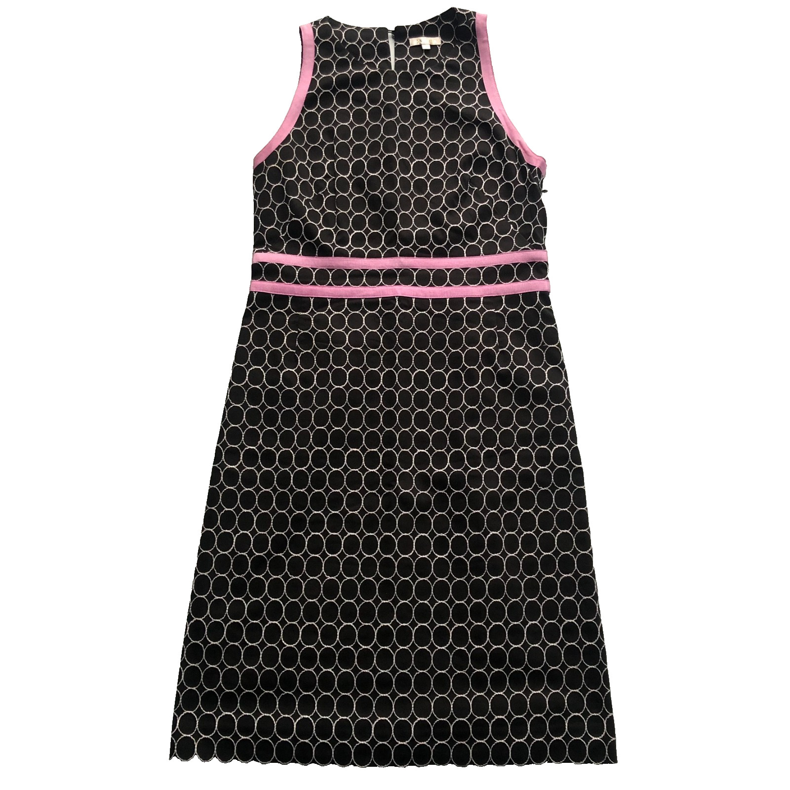 Paule Ka Dress Womens UK 14 Black Pink Trim 60’s Geometric France Luxury
