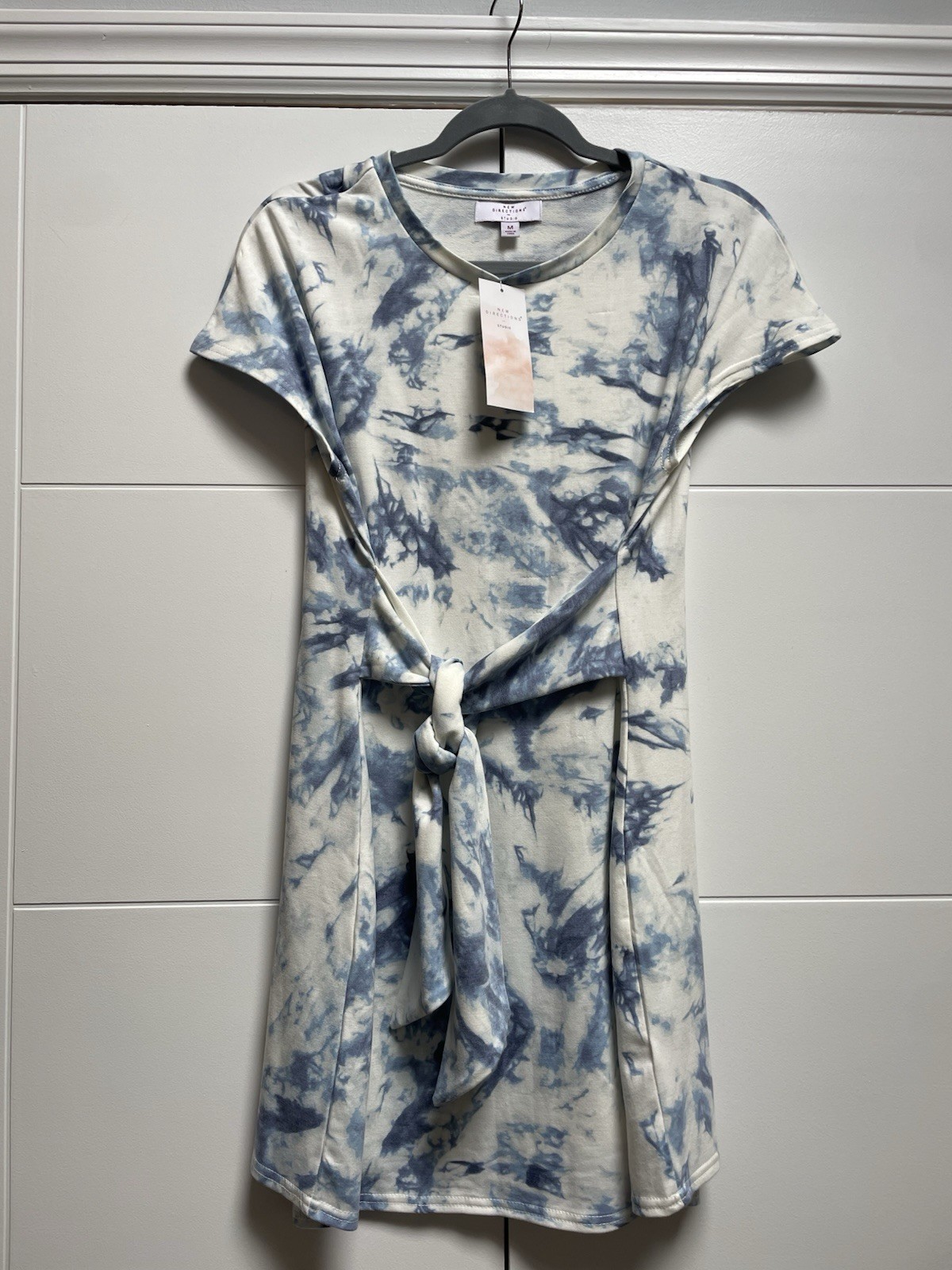 New Directions Studio Women’s Blue Tie Dye Short Sleeve Dress NEW Size M
