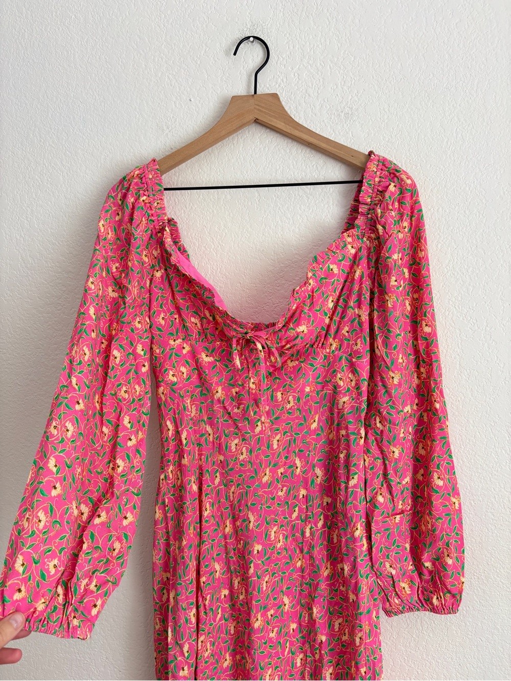 RIXO Olimani tie-detailed floral-print crepe de chine midi
