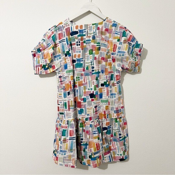Brooke Wright Lucy Dress Multicolor Linen Blend Shift Size XS