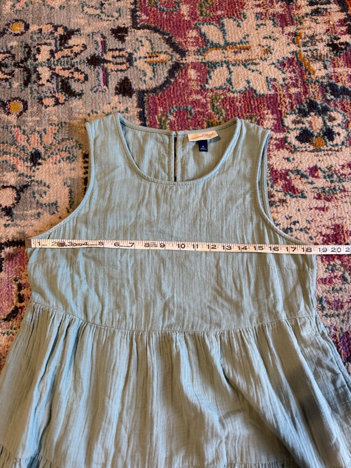 Universal Thread 100% Cotton Seafoam Green Tiered Babydoll Dress Scoop Neck M
