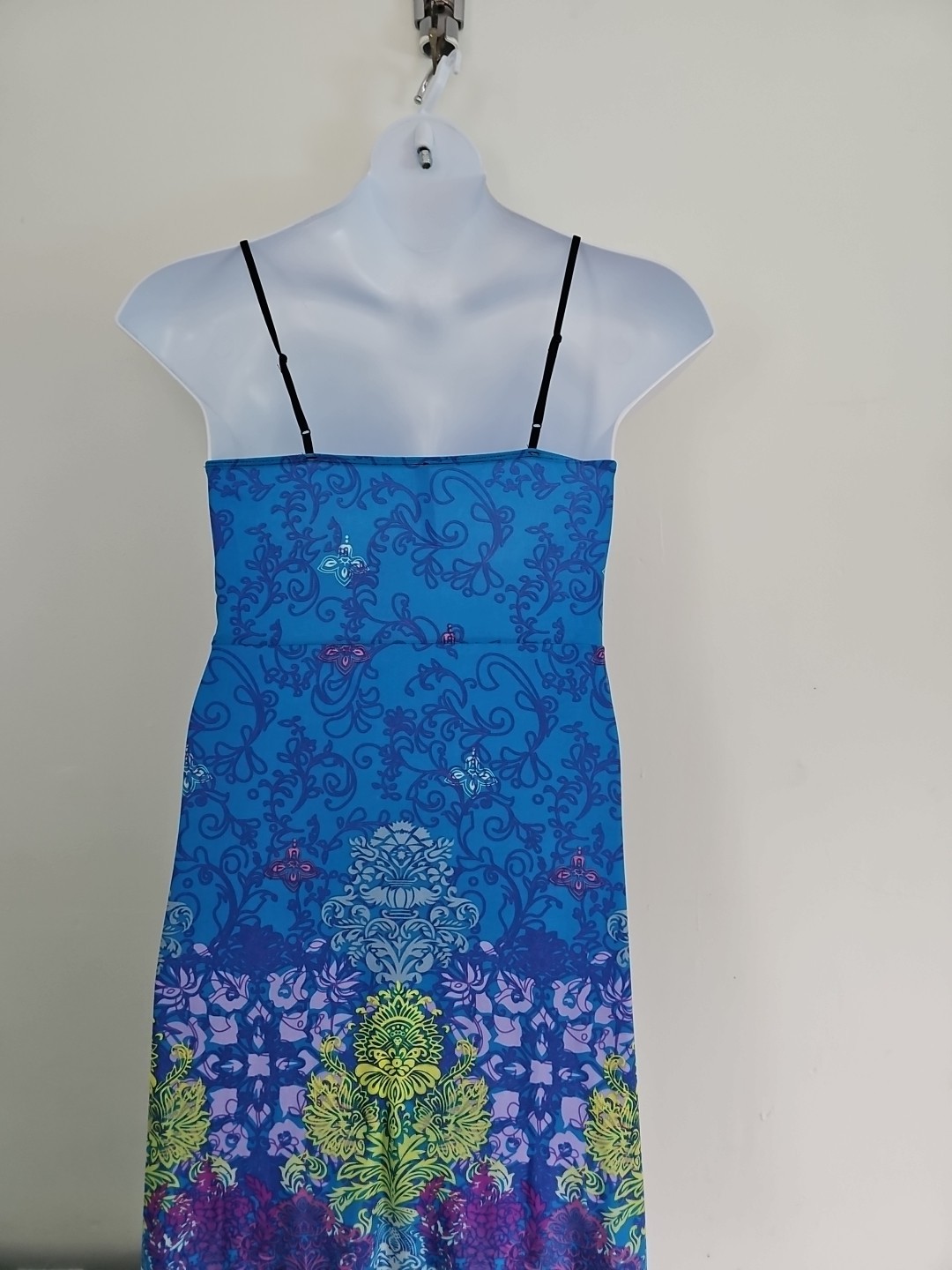Lagaci Sundress Slip Dress Large Multicolor Floral Adjustable Spaghetti Straps